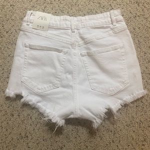 ZARA White Denim Shorts